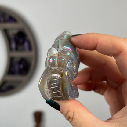 Rainbow Aura Agate Snail