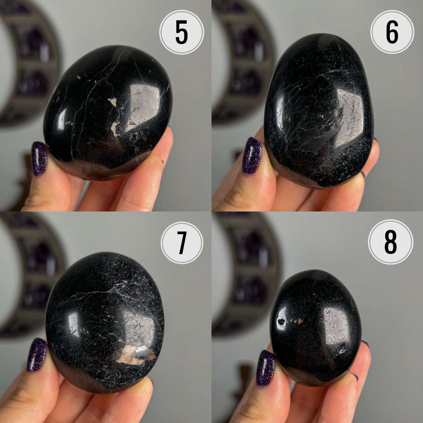 Black Tourmaline Palm Stones