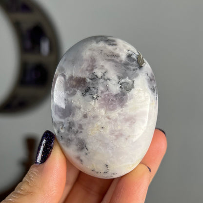 Purple White Merlinite Palm Stones