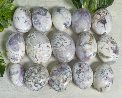 Purple White Merlinite Palm Stones