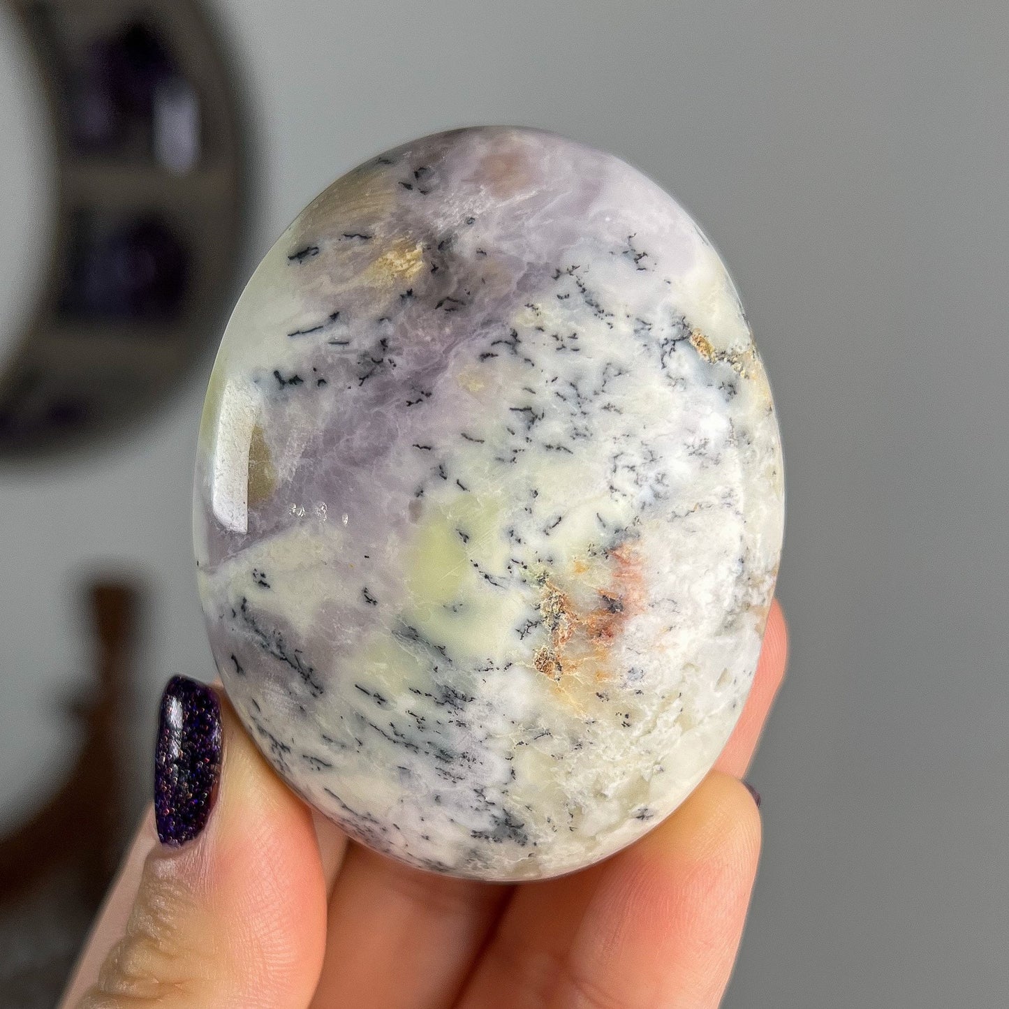 Purple White Merlinite Palm Stones