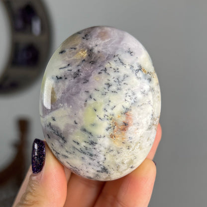 Purple White Merlinite Palm Stones