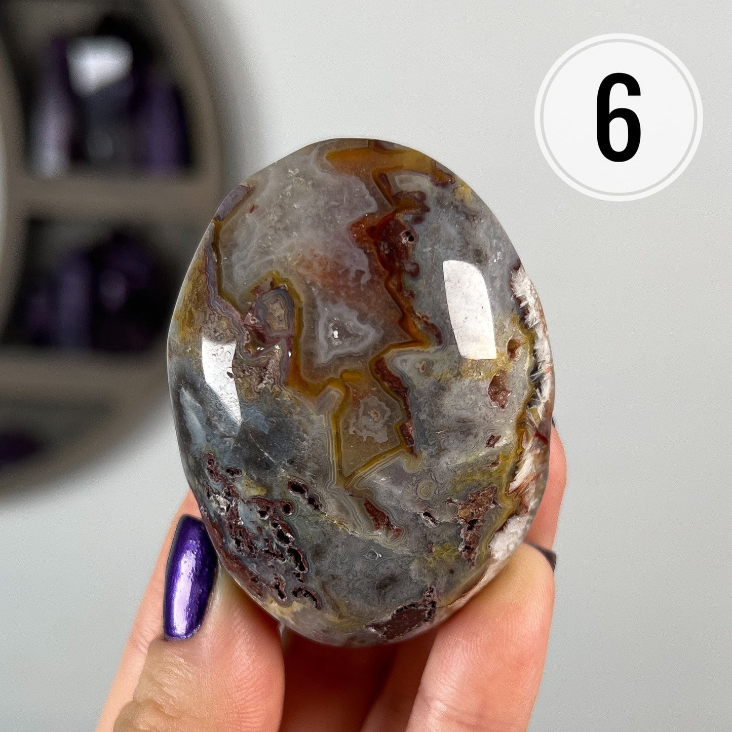 Crazy Lace Agate Palm Stones