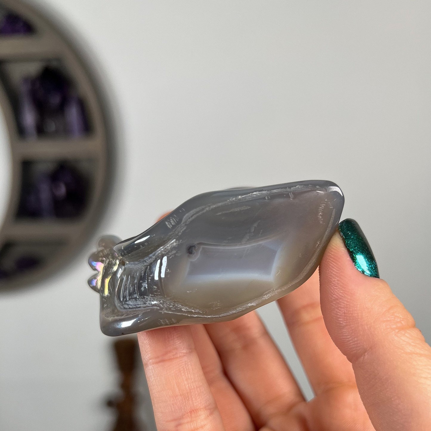 Rainbow Aura Agate Snail