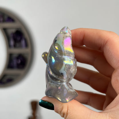 Rainbow Aura Agate Snail