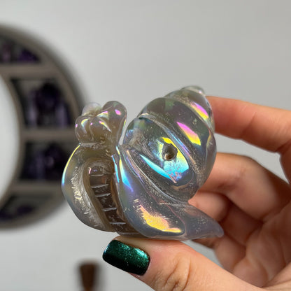 Rainbow Aura Agate Snail