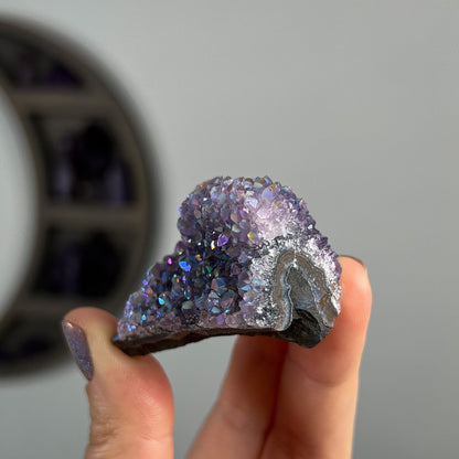 Rainbow Aura Amethyst Cluster