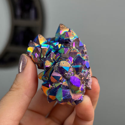 Rainbow Aura Amethyst Cluster