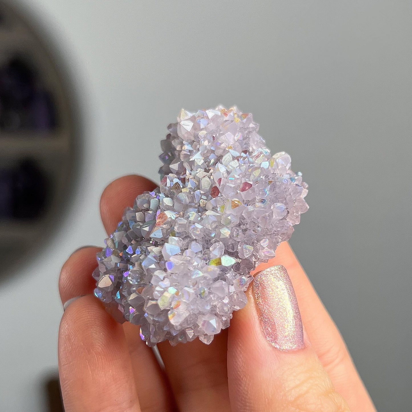 Rainbow Aura Amethyst Flower