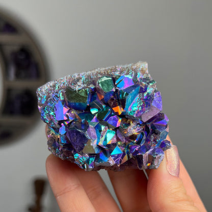 Rainbow Aura Amethyst Cluster