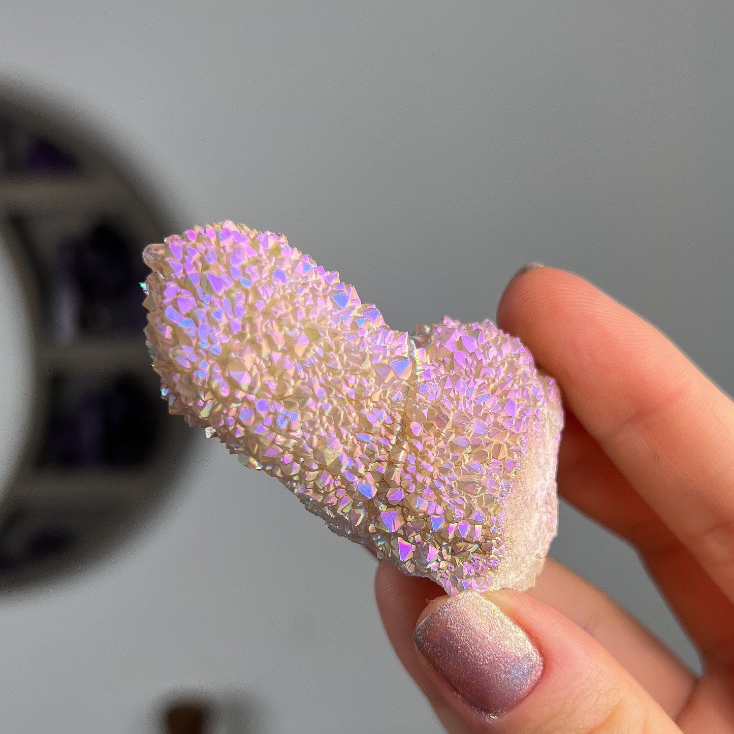 Rainbow Aura Spirit Quartz Cluster