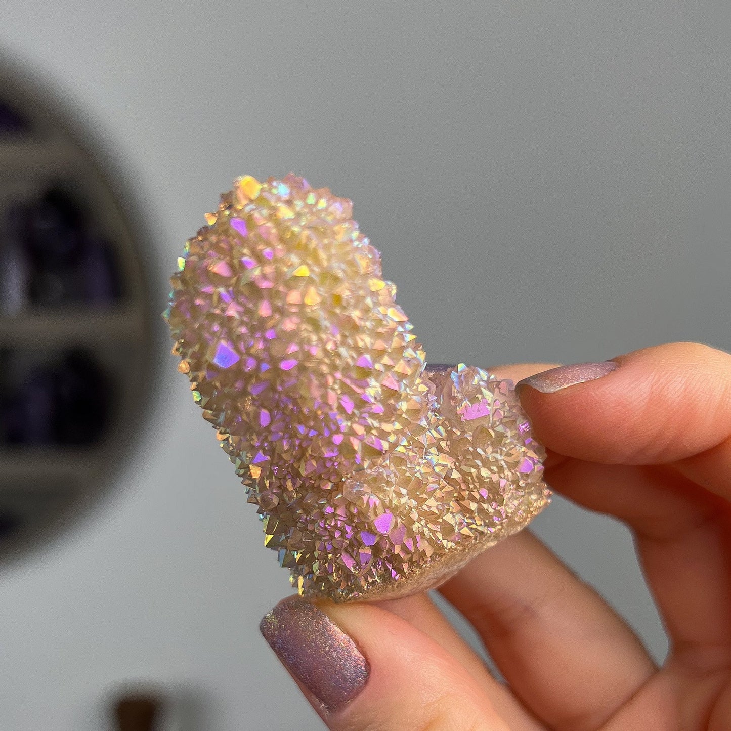 Rainbow Aura Spirit Quartz Cluster