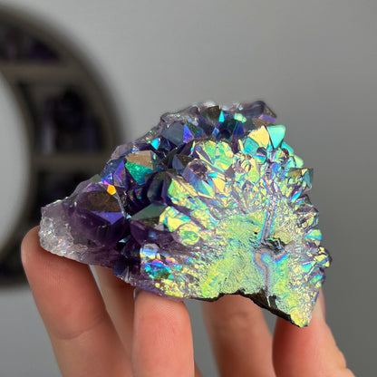 Rainbow Aura Amethyst Cluster