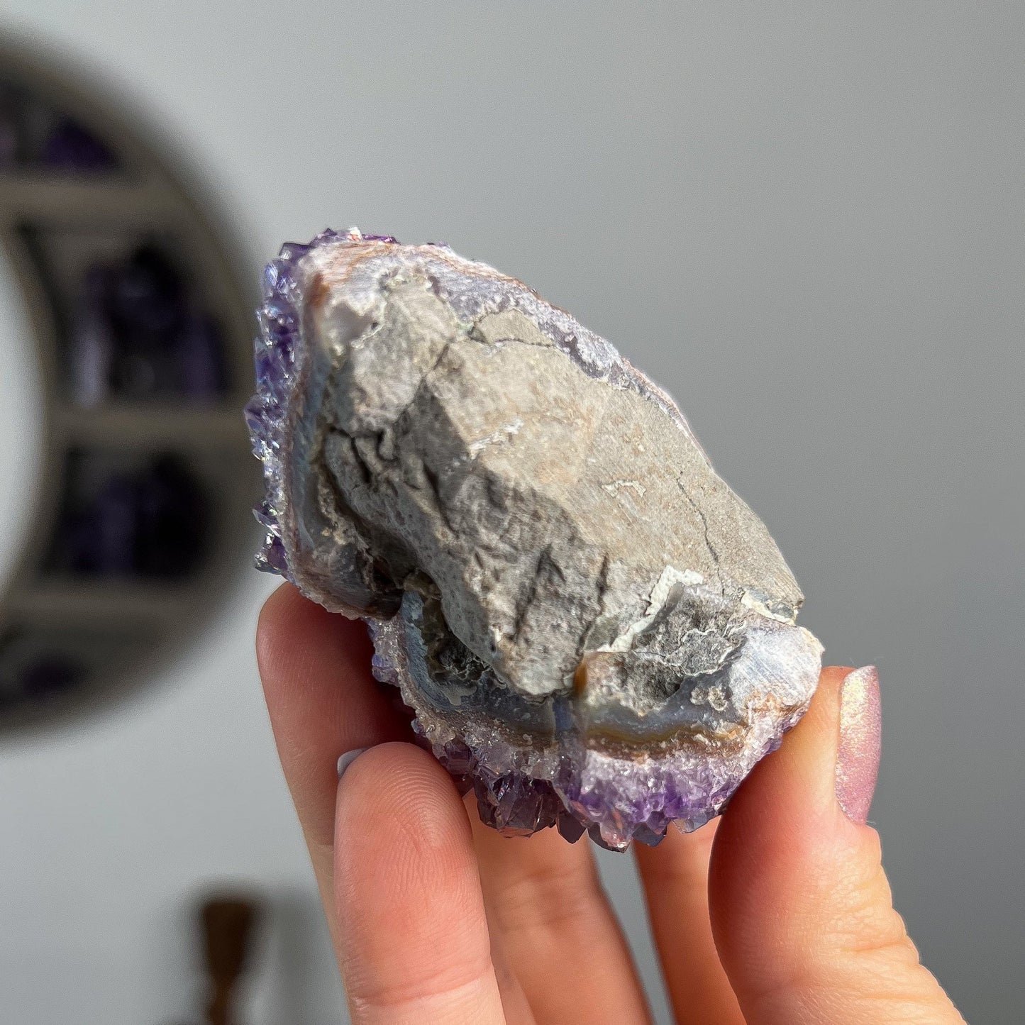 Rainbow Aura Amethyst Cluster