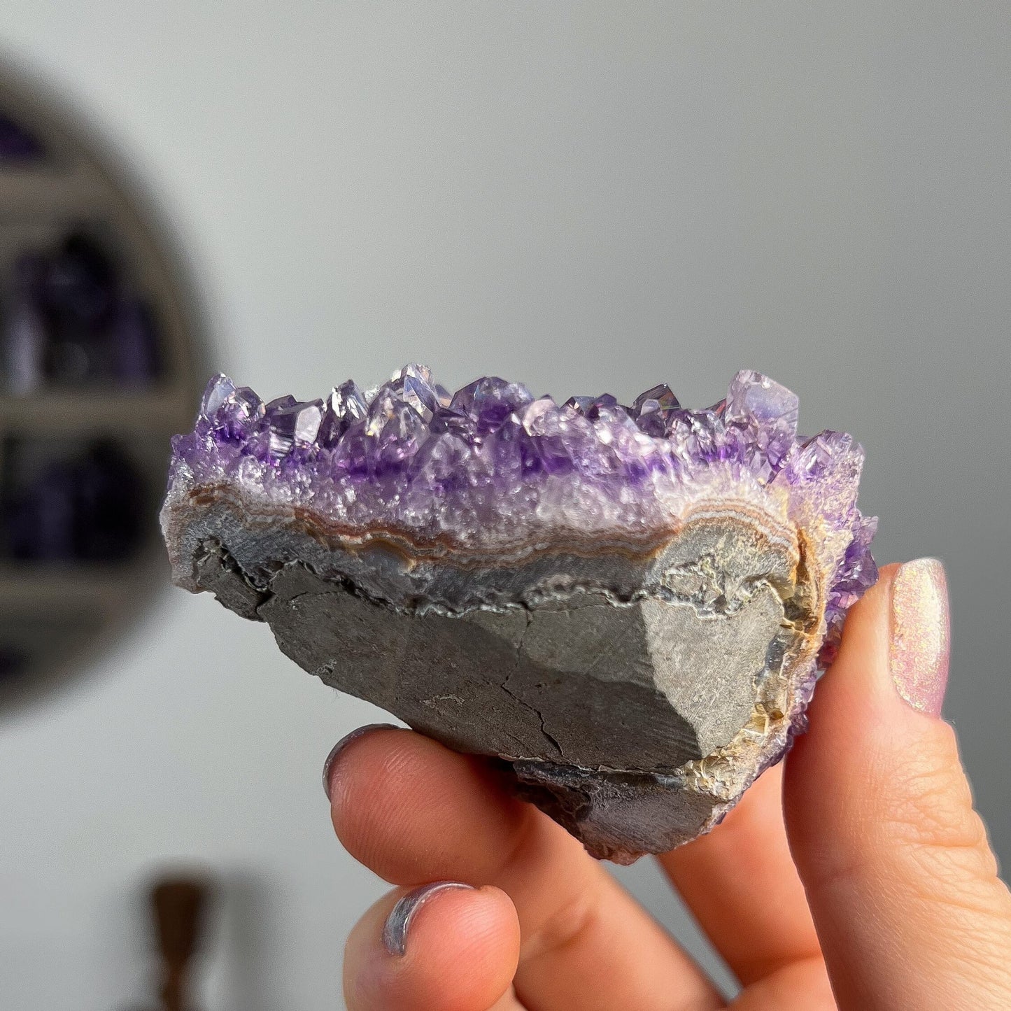 Rainbow Aura Amethyst Cluster