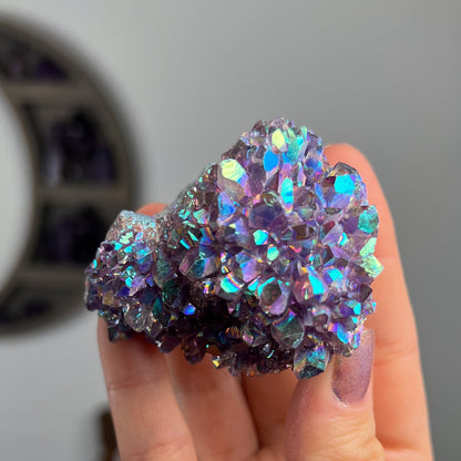 Rainbow Aura Amethyst Cluster