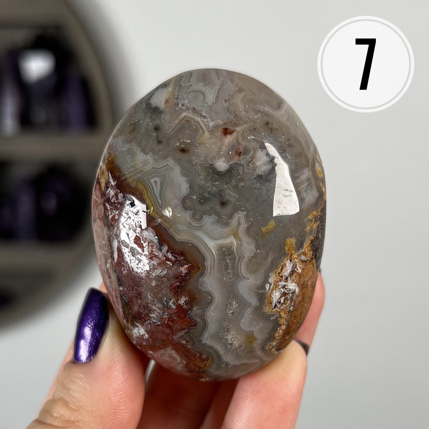 Crazy Lace Agate Palm Stones