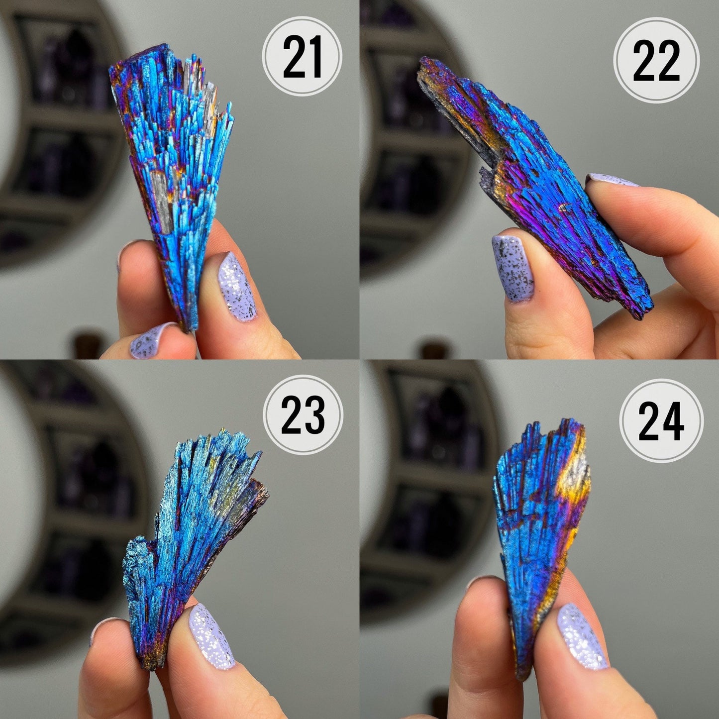 Titanium Aura Kyanite Blades