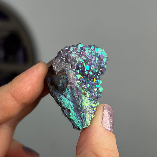 Rainbow Aura Amethyst Cluster