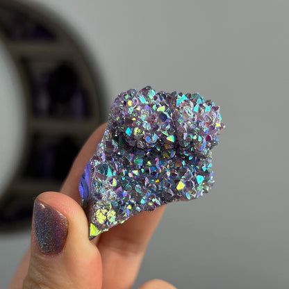 Rainbow Aura Amethyst Cluster