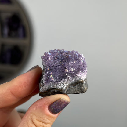 Rainbow Aura Amethyst Cluster