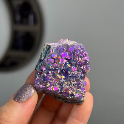 Rainbow Aura Amethyst Cluster