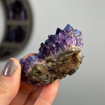 Rainbow Aura Amethyst Cluster