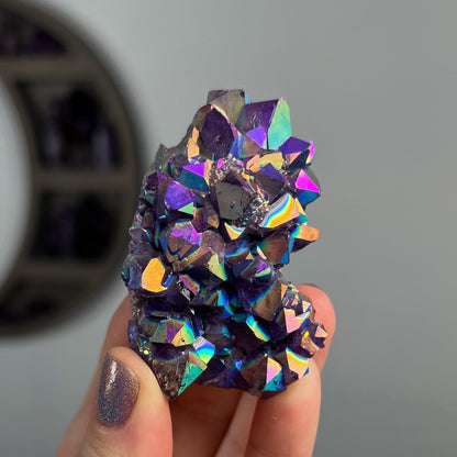 Rainbow Aura Amethyst Cluster