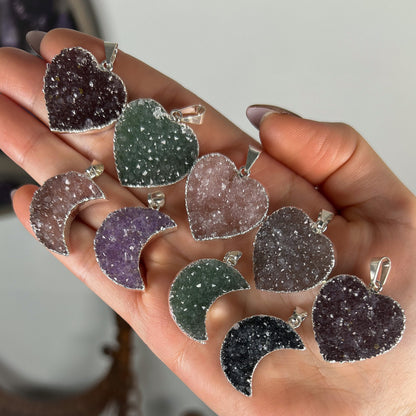 Rainbow Amethyst Druzy Pendants