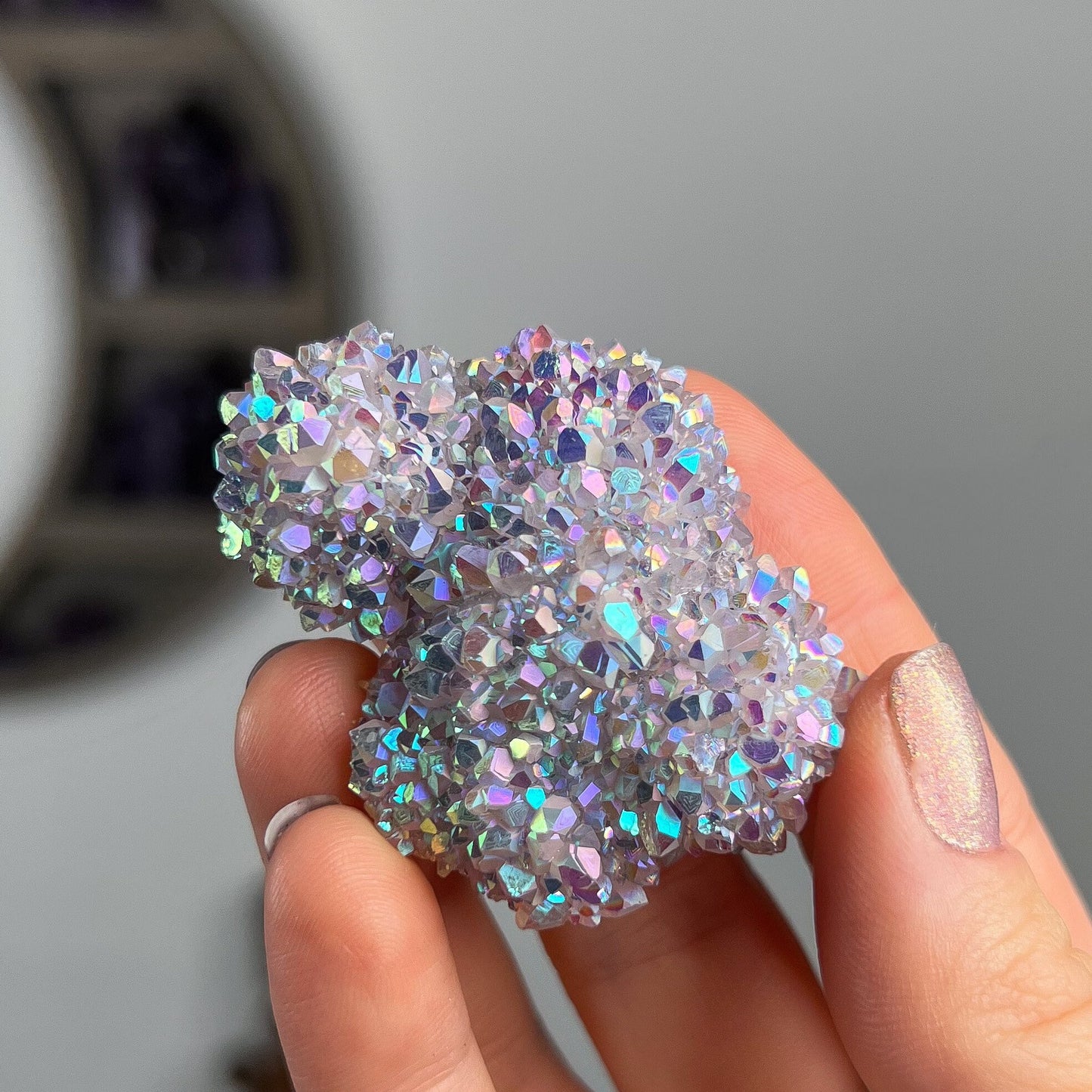Rainbow Aura Amethyst Flower