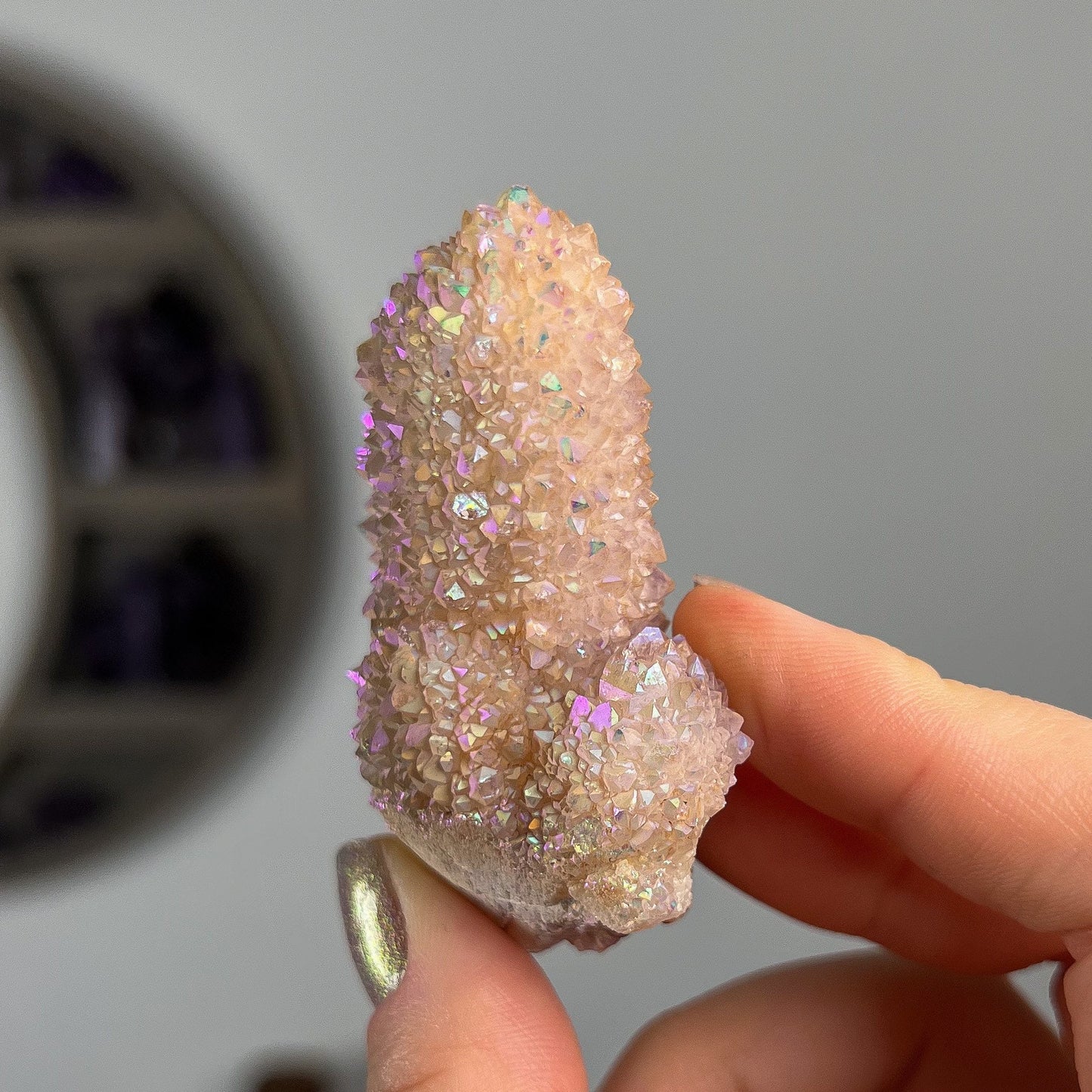 Rainbow Aura Spirit Quartz Cluster