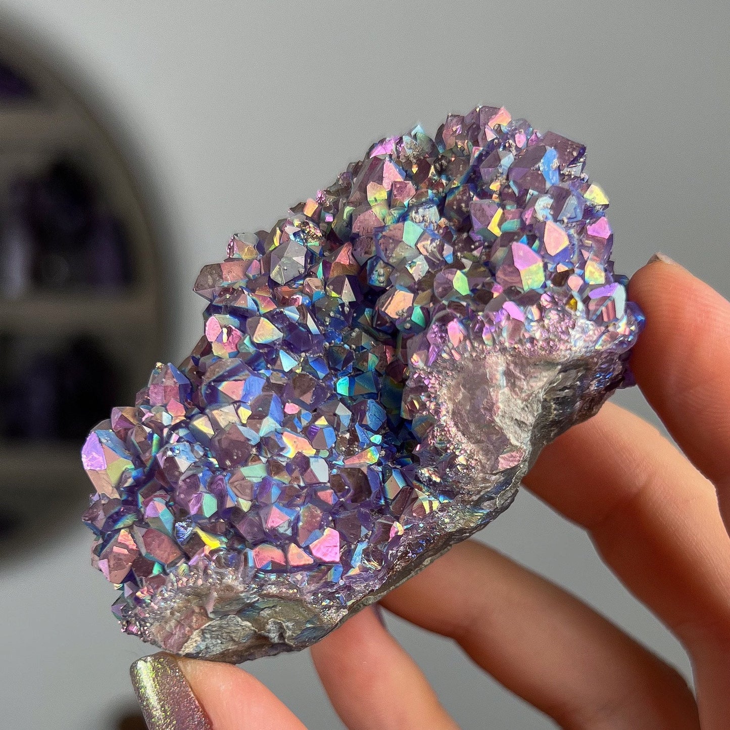 Rainbow Aura Amethyst Flower