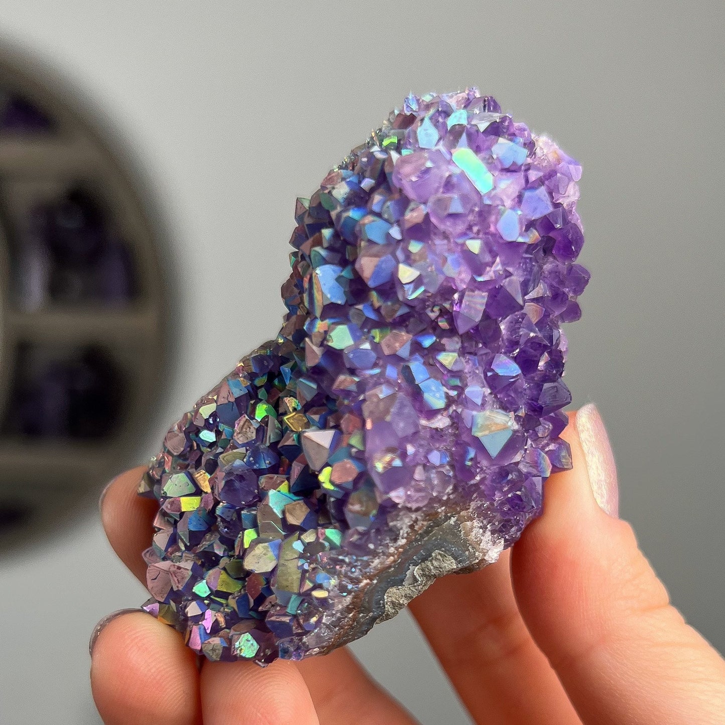 Rainbow Aura Amethyst Flower