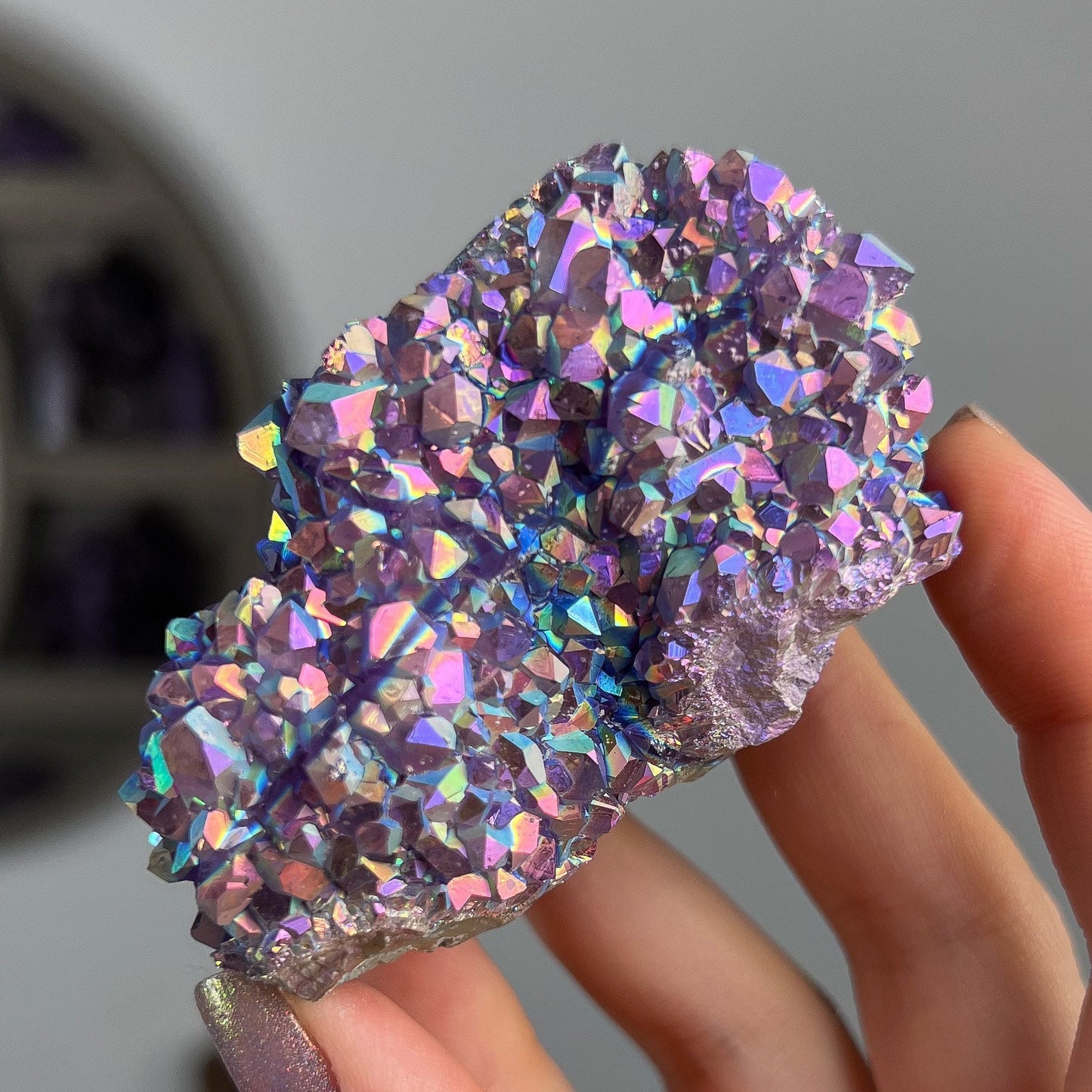 Rainbow Aura Amethyst Flower