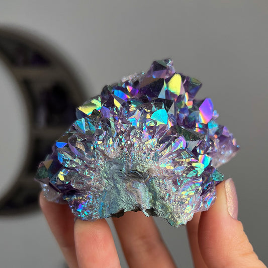Rainbow Aura Amethyst Cluster