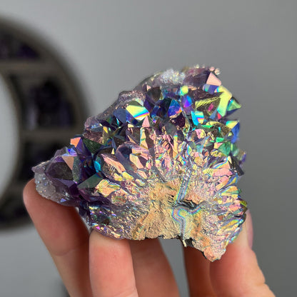 Rainbow Aura Amethyst Cluster