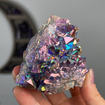 Rainbow Aura Amethyst Cluster