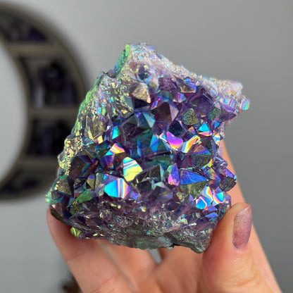 Rainbow Aura Amethyst Cluster