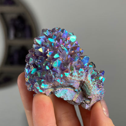 Rainbow Aura Amethyst Cluster