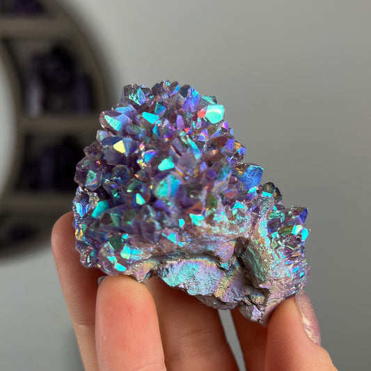 Rainbow Aura Amethyst Cluster