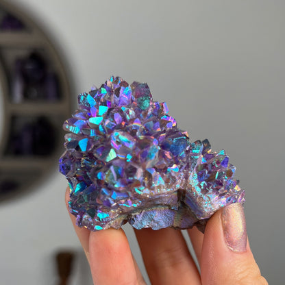 Rainbow Aura Amethyst Cluster