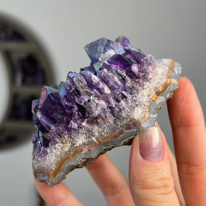Rainbow Aura Amethyst Cluster