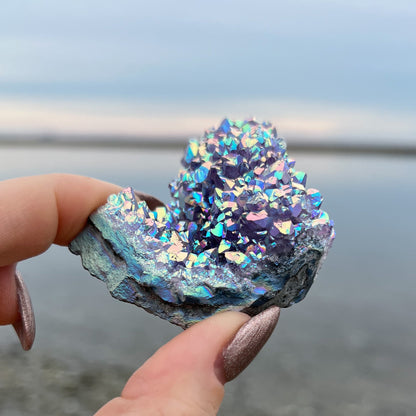 Rainbow Aura Amethyst Flower