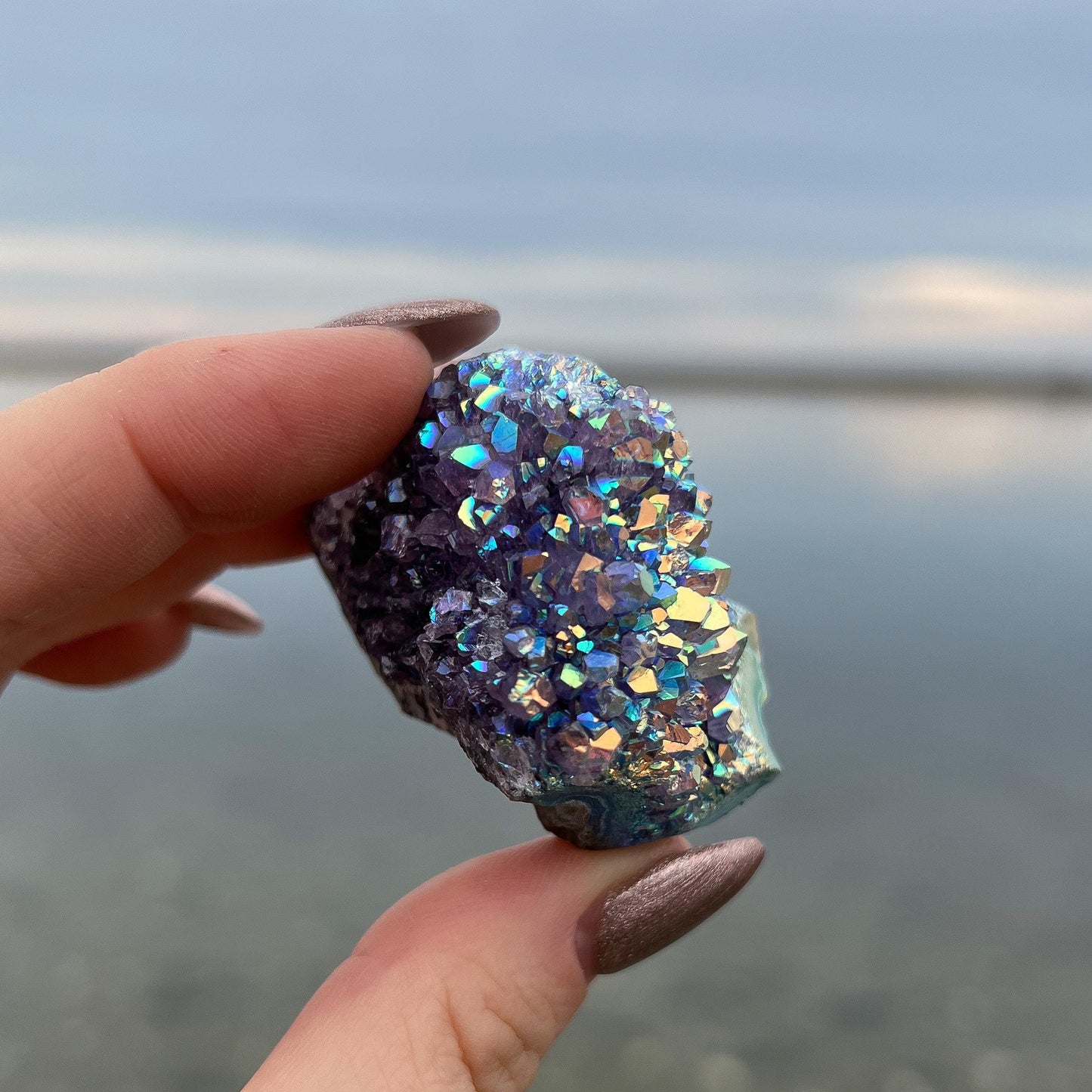 Rainbow Aura Amethyst Flower