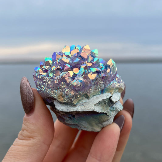 Rainbow Aura Amethyst Flower