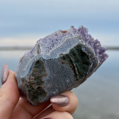 Rainbow Aura Amethyst Cluster