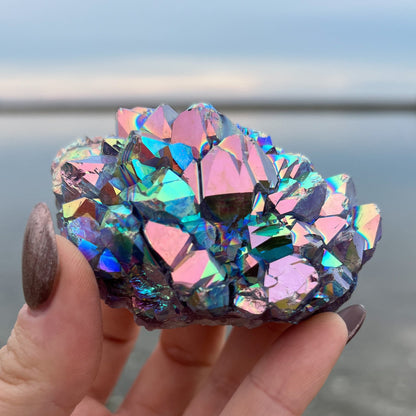 Rainbow Aura Amethyst Flower