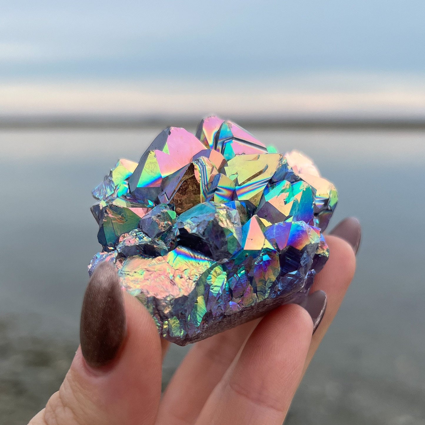 Rainbow Aura Amethyst Flower