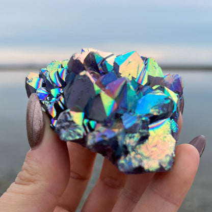 Rainbow Aura Amethyst Flower
