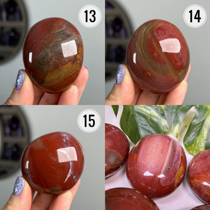 Petrified Wood Quartz Palm Stones